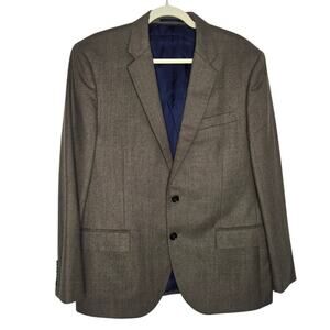 J Crew Men Wool Flannel Ludlow Blazer 42S Italy Slim Fit Modern Tailored Brown